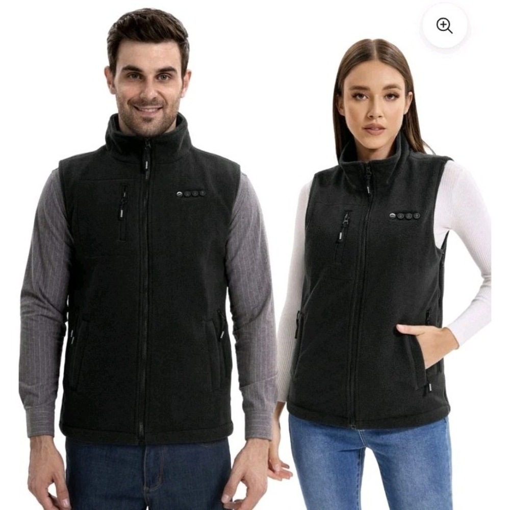 NEW ARRIS Unisex Fleece 7.4V Heated Vest W Battery Pack Adjustable Sizing‎ Black